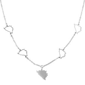 Bosnia 5-Map Necklace | Women