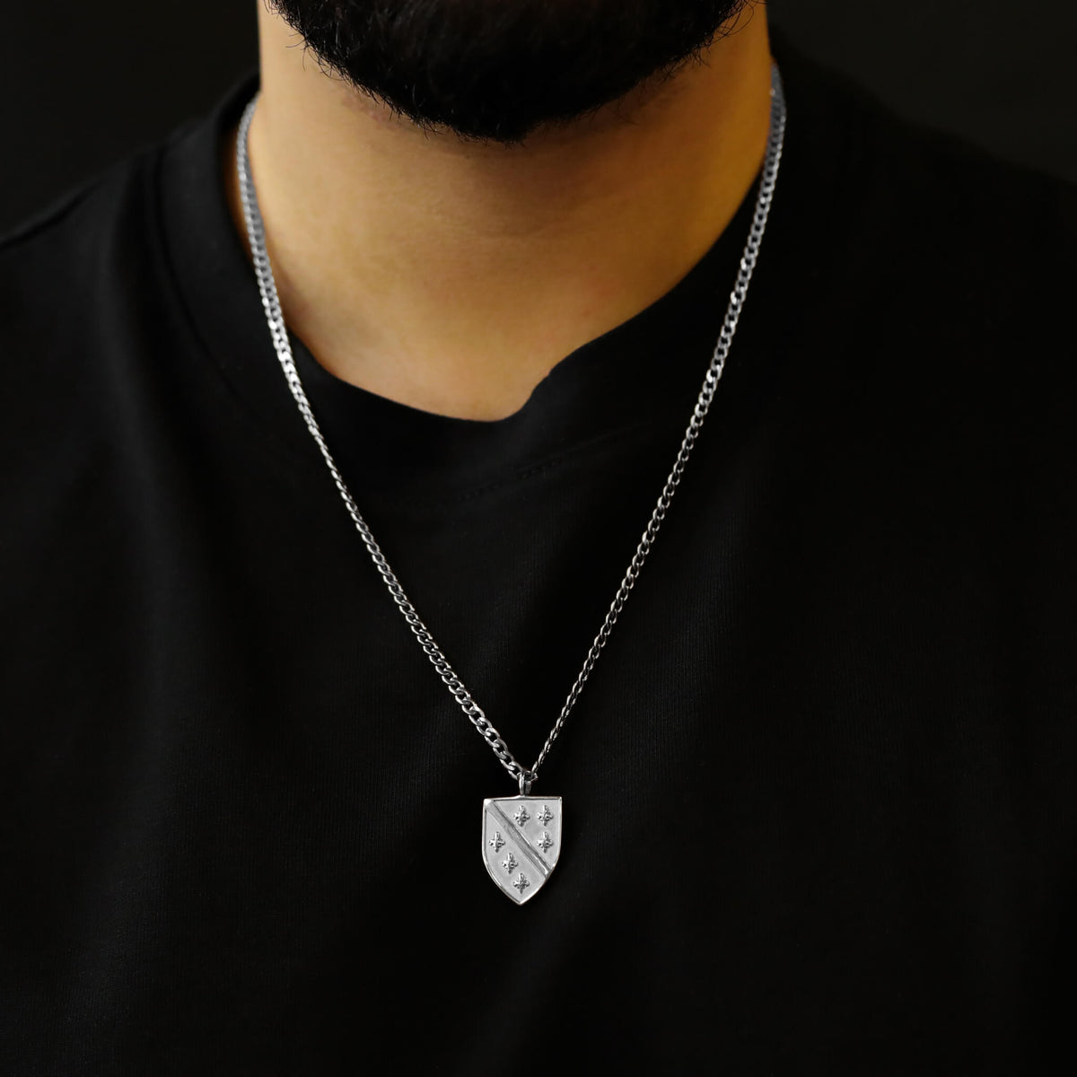 Bosnia Shield Necklace V2 | Men - Stainless Steel