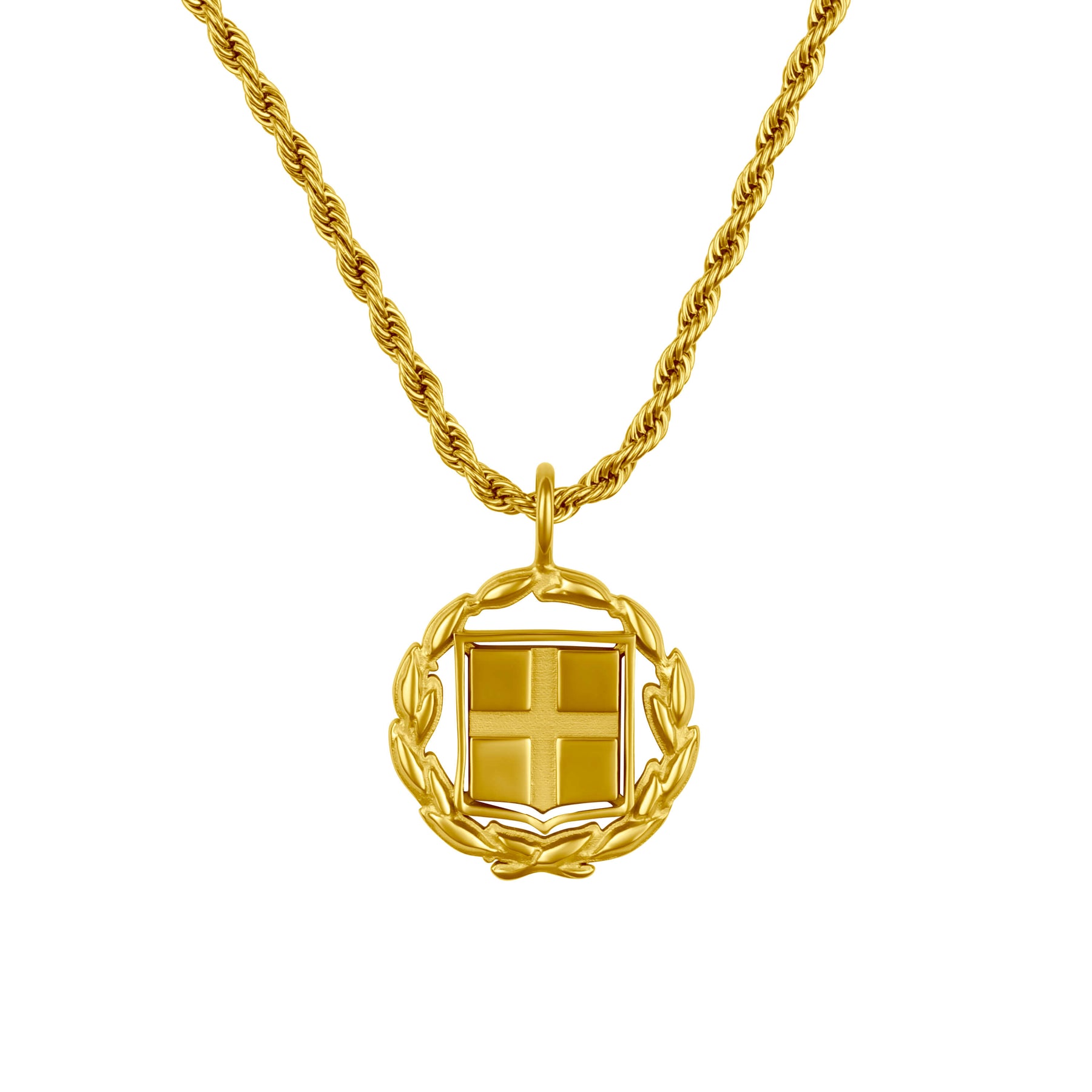 Griechenland Wappen Kette V2 | Herren - Edelstahl