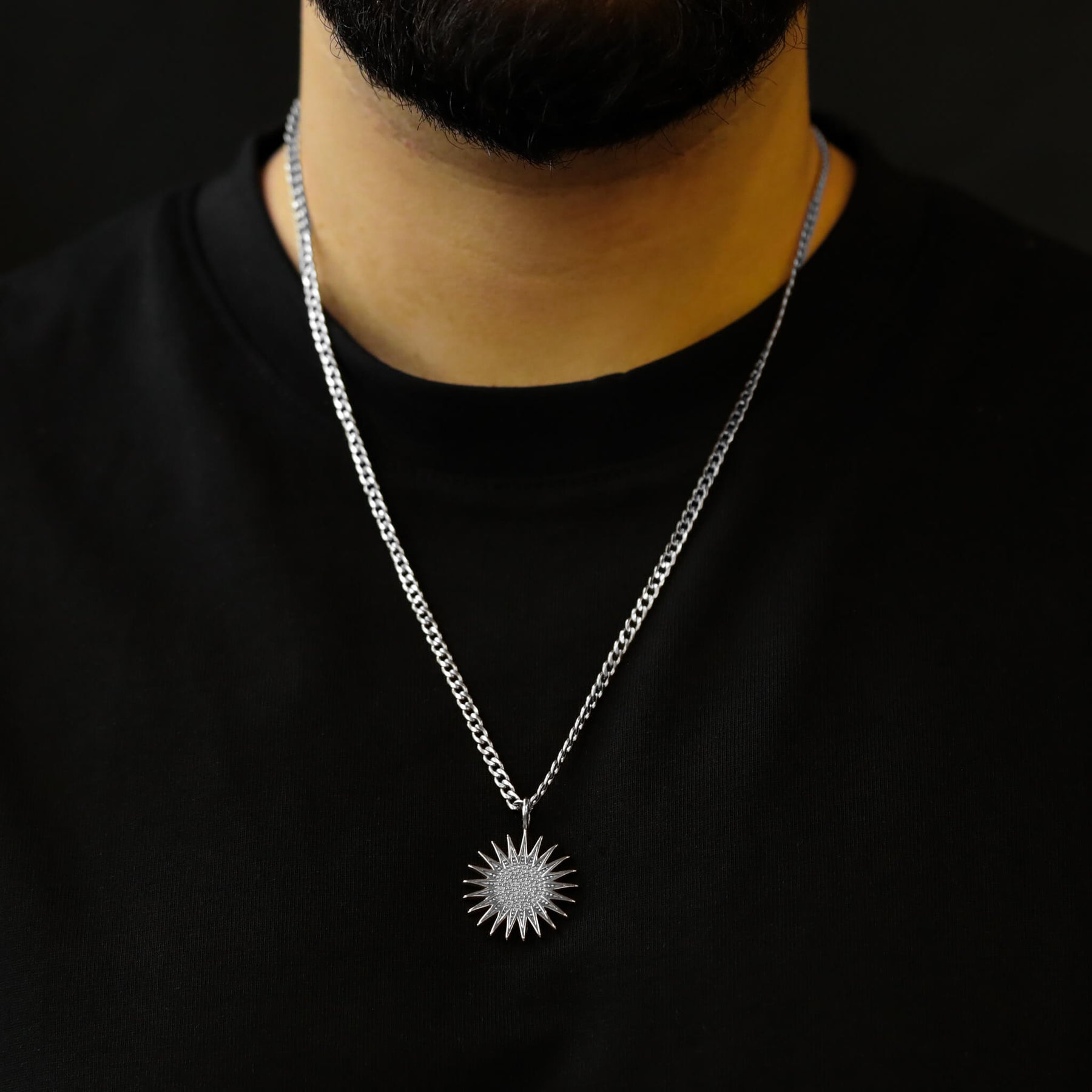 Kurdistan Sun Necklace V2 | Men - Stainless Steel